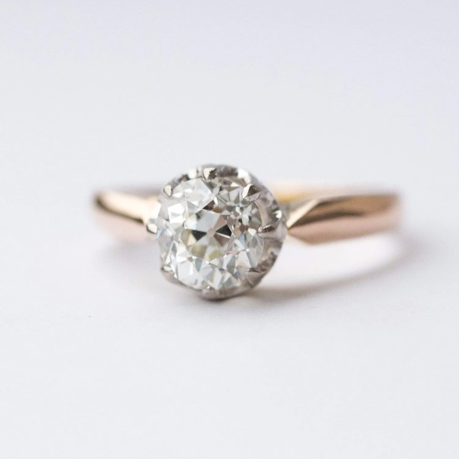 1.83ct Old Mine Cut Diamond Ring - Antique Diamond Ring - Old Cushion Cut Diamond