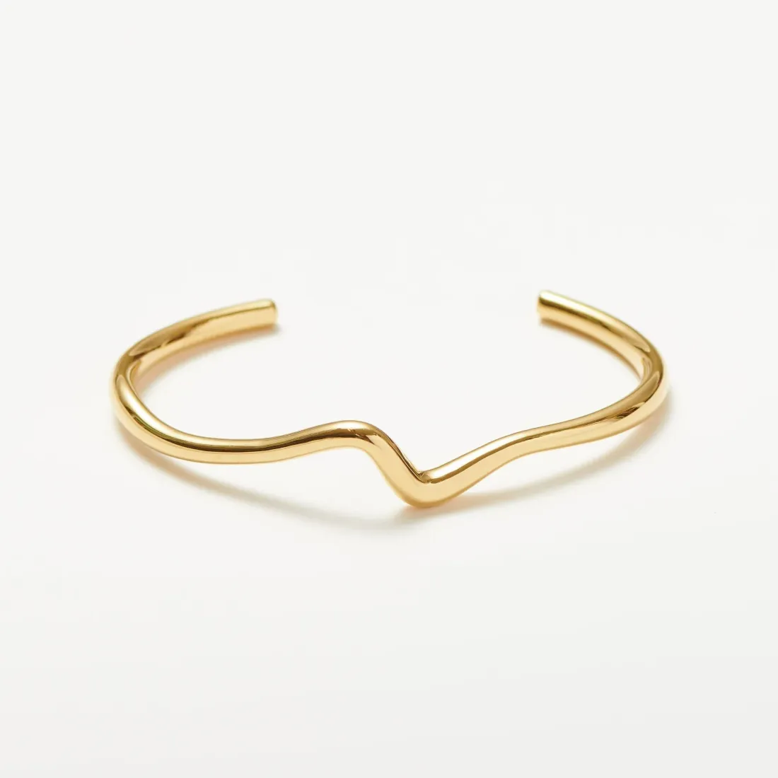 18K Gold Plated Molten Wave Cuff Bracelet