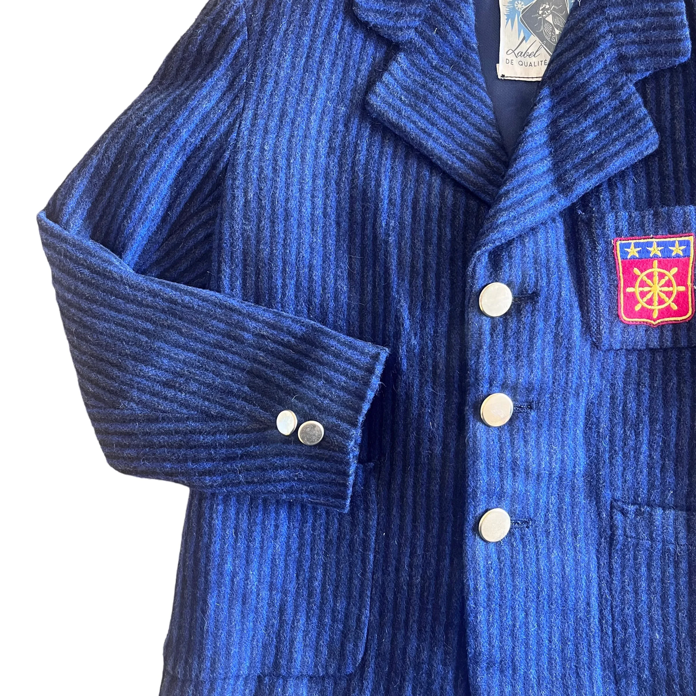 1960's Navy / Grey Striped  Blazer 5-6Y