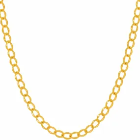 4mm Diamond Cut Curb Link Chain Necklace