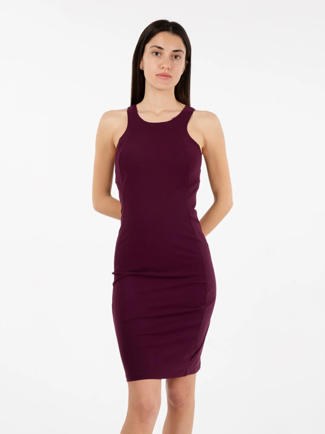 Abito attillato dark plum