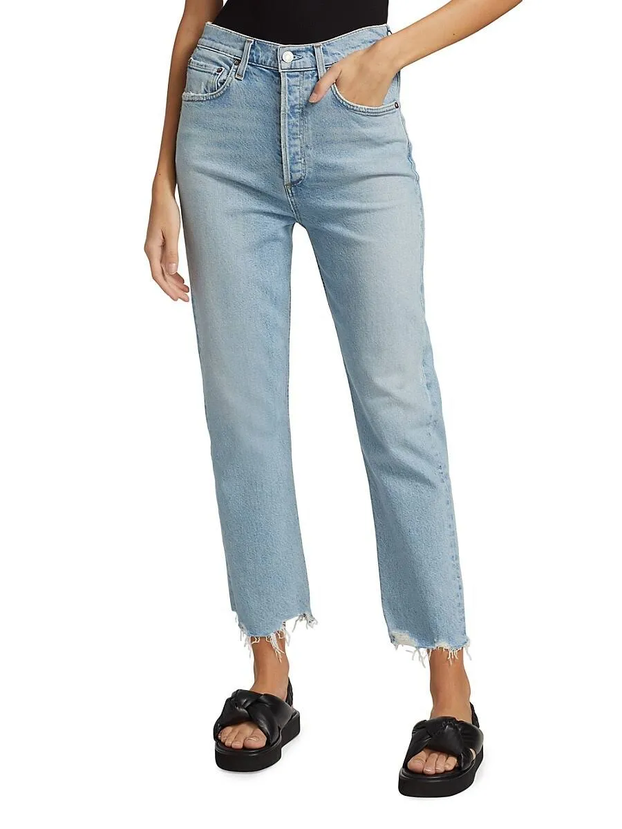 Agolde Riley High-Rise Straight-Leg Jeans