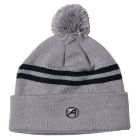 AHEAD Grey/Navy Toque Multi-Stripe With Pom