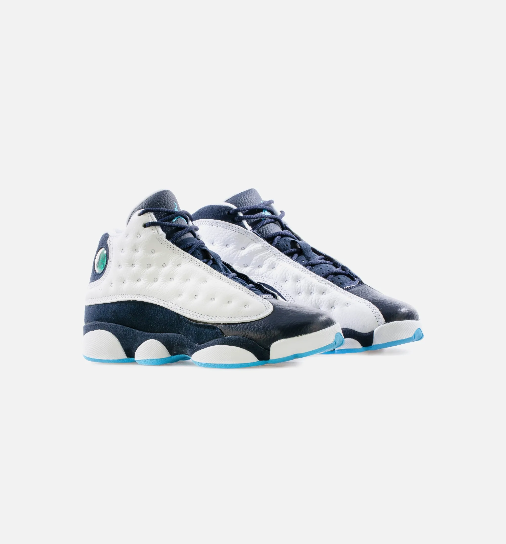 Air Jordan 13 Retro Obsidian Grade School Lifestyle Shoe -  White/Obsidian/Dark Powder Blue