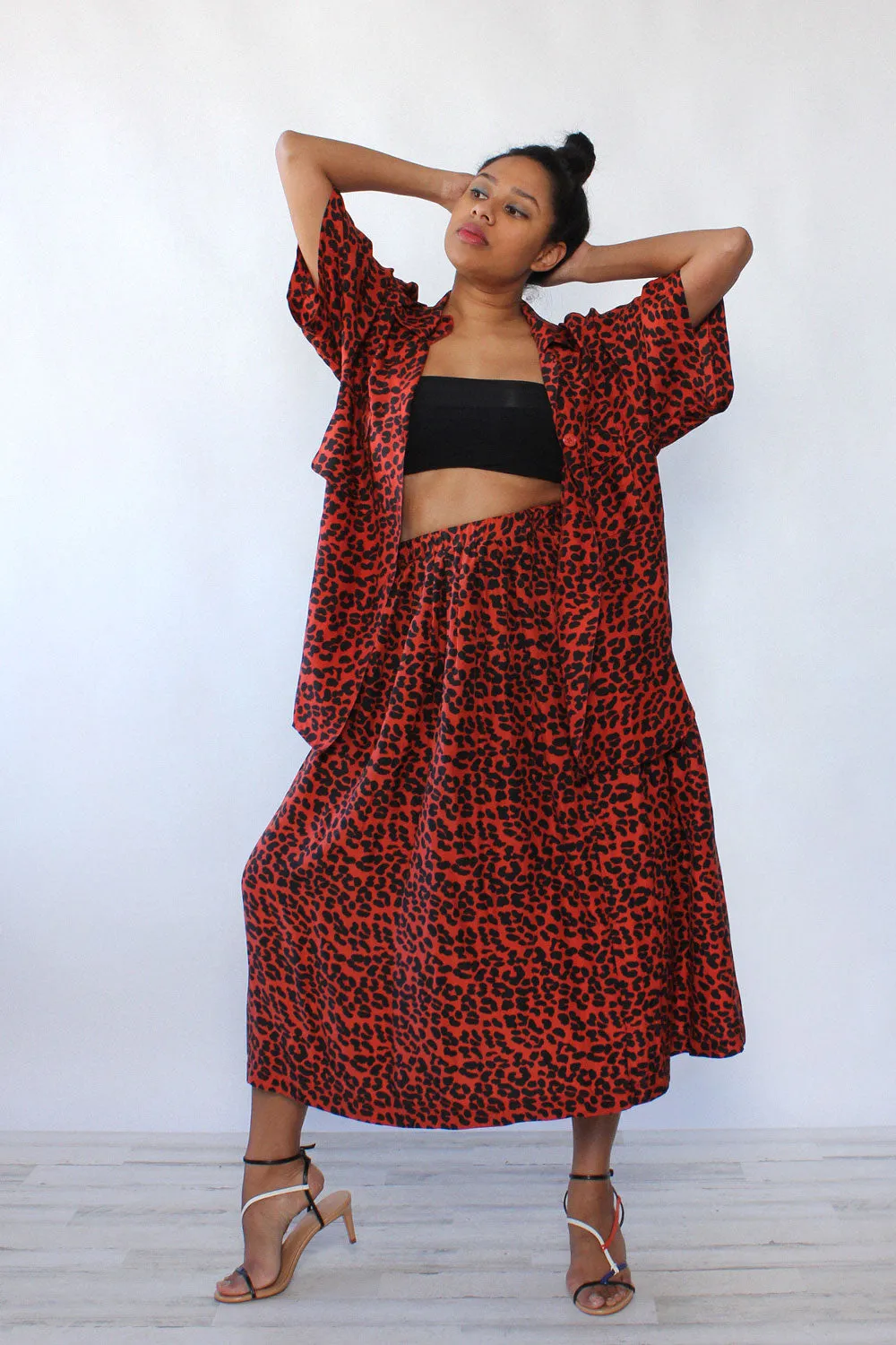 Animal Print Ruby Silk Set M/L