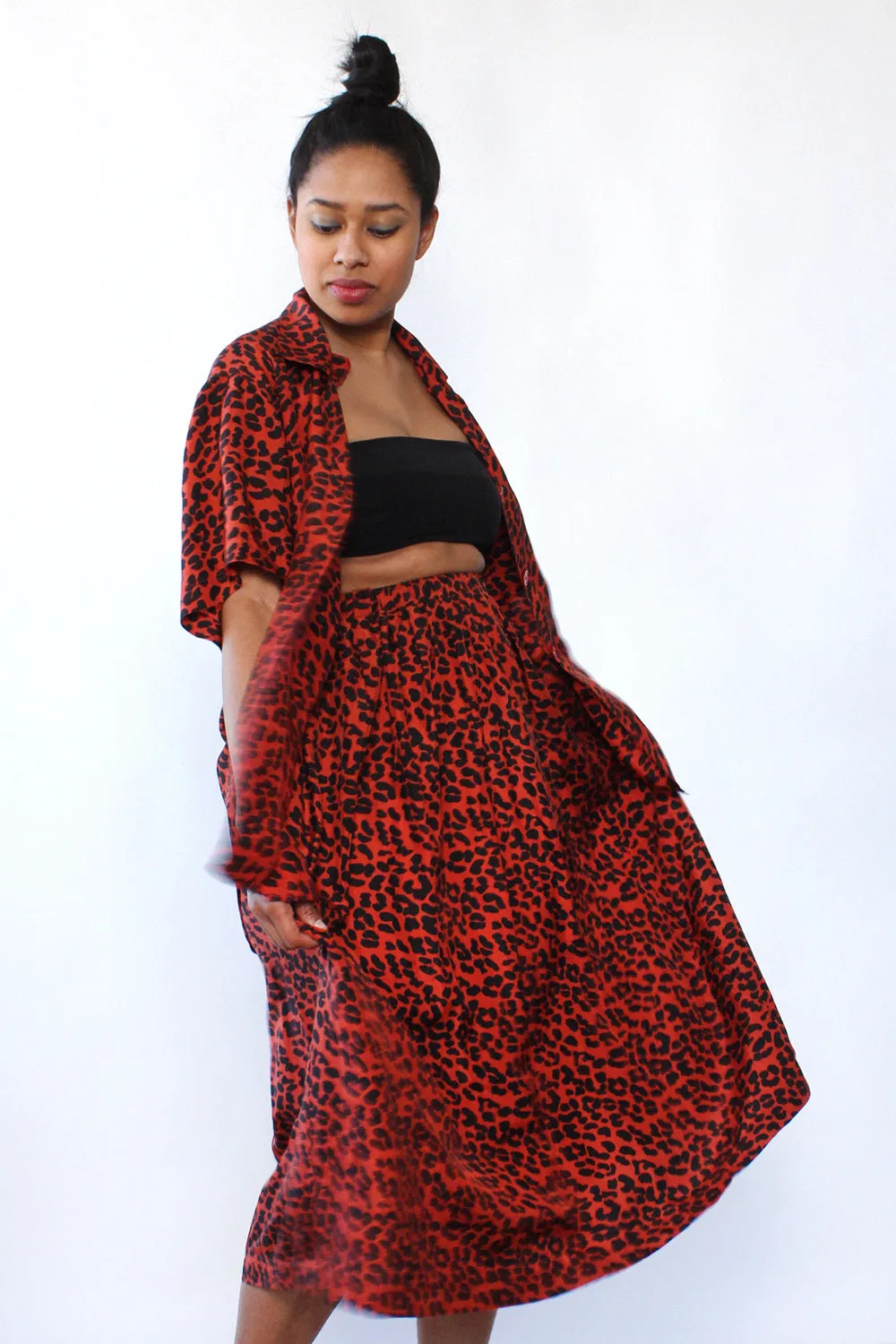 Animal Print Ruby Silk Set M/L