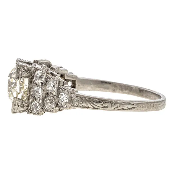 Art Deco Engagement Ring, Old Euro 1.50ct.