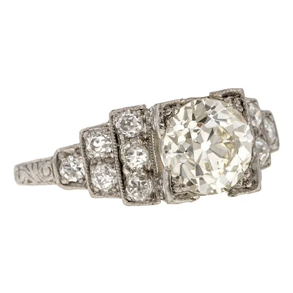 Art Deco Engagement Ring, Old Euro 1.50ct.