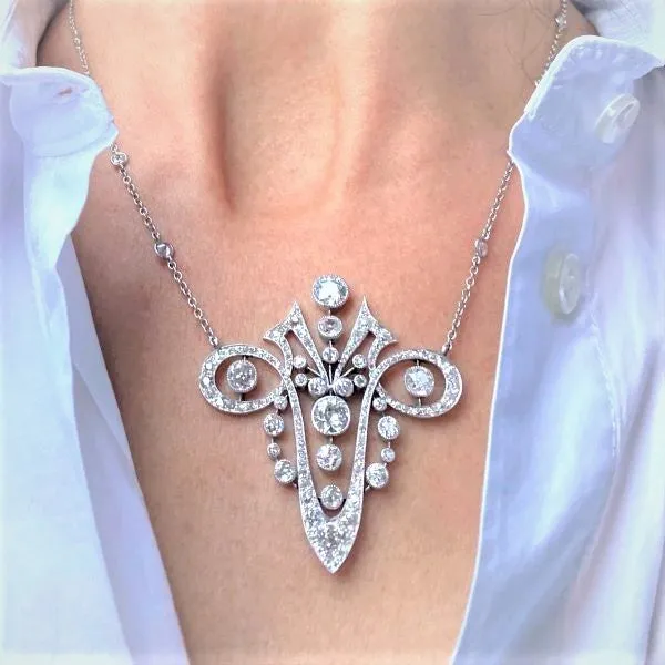 Art Deco Old European Diamond Necklace