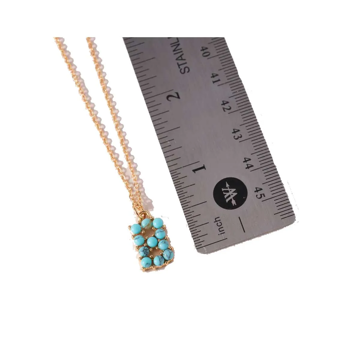 Avenue Zoe Turquoise Stone Initial Necklaces