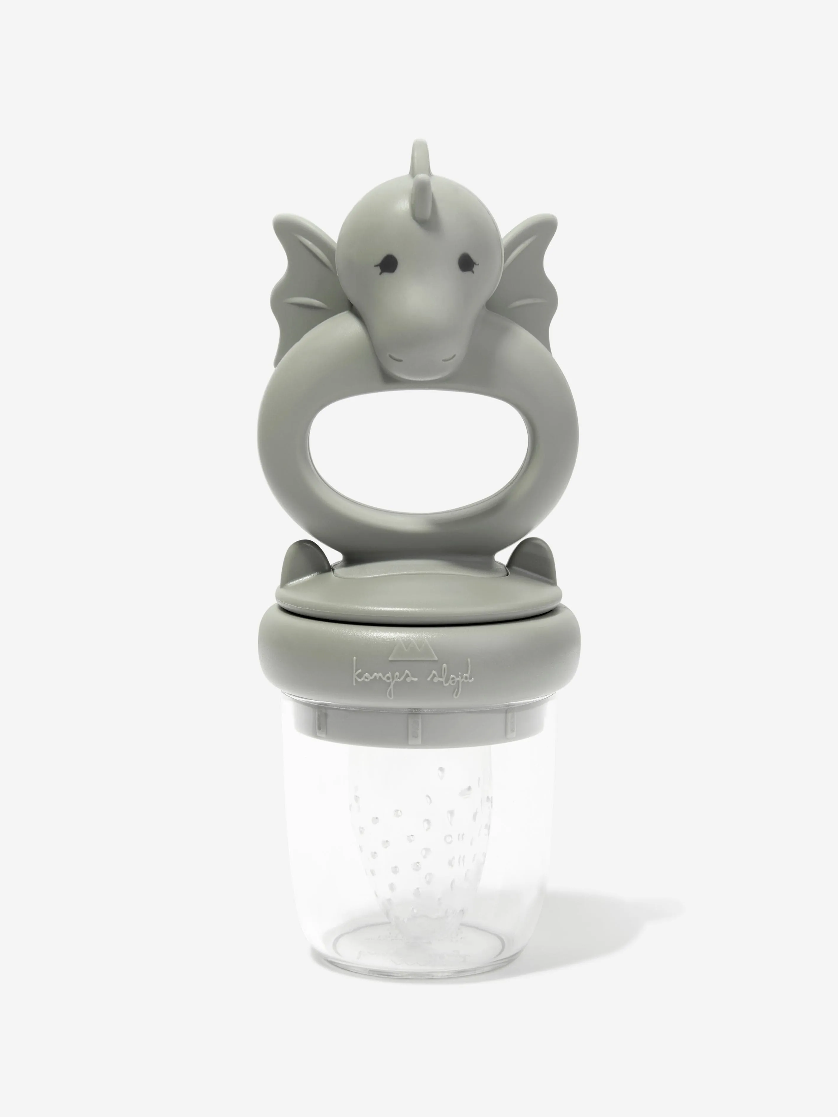 Baby 2 Pack Fruit Feeding Dragon Teether Set in Grey