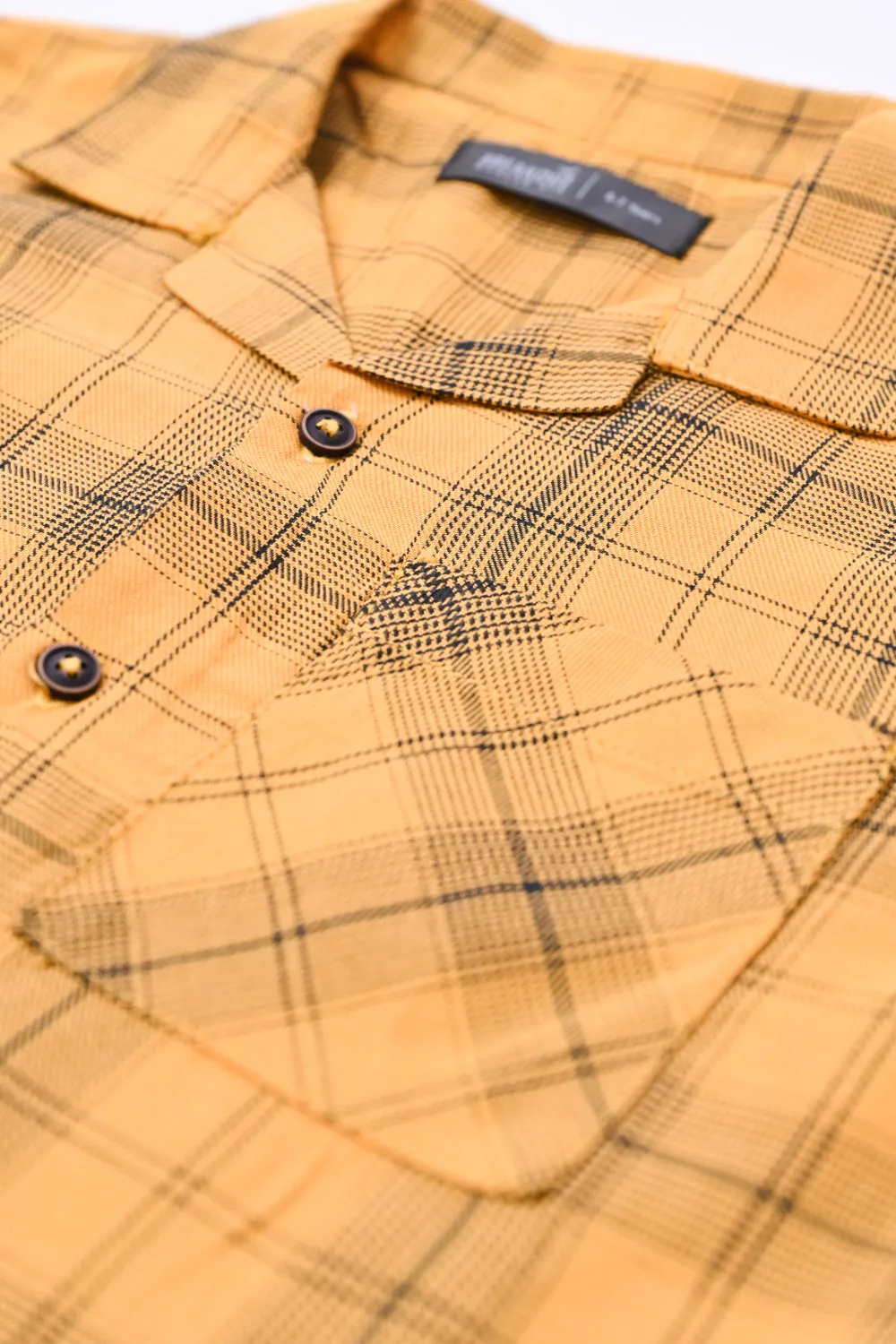 BOYS RESORT COLLAR CHECKERED SHIRT