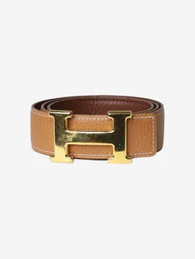 Brown H belt buckle