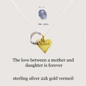 b.u. Mother Daughter Love Charm Necklace