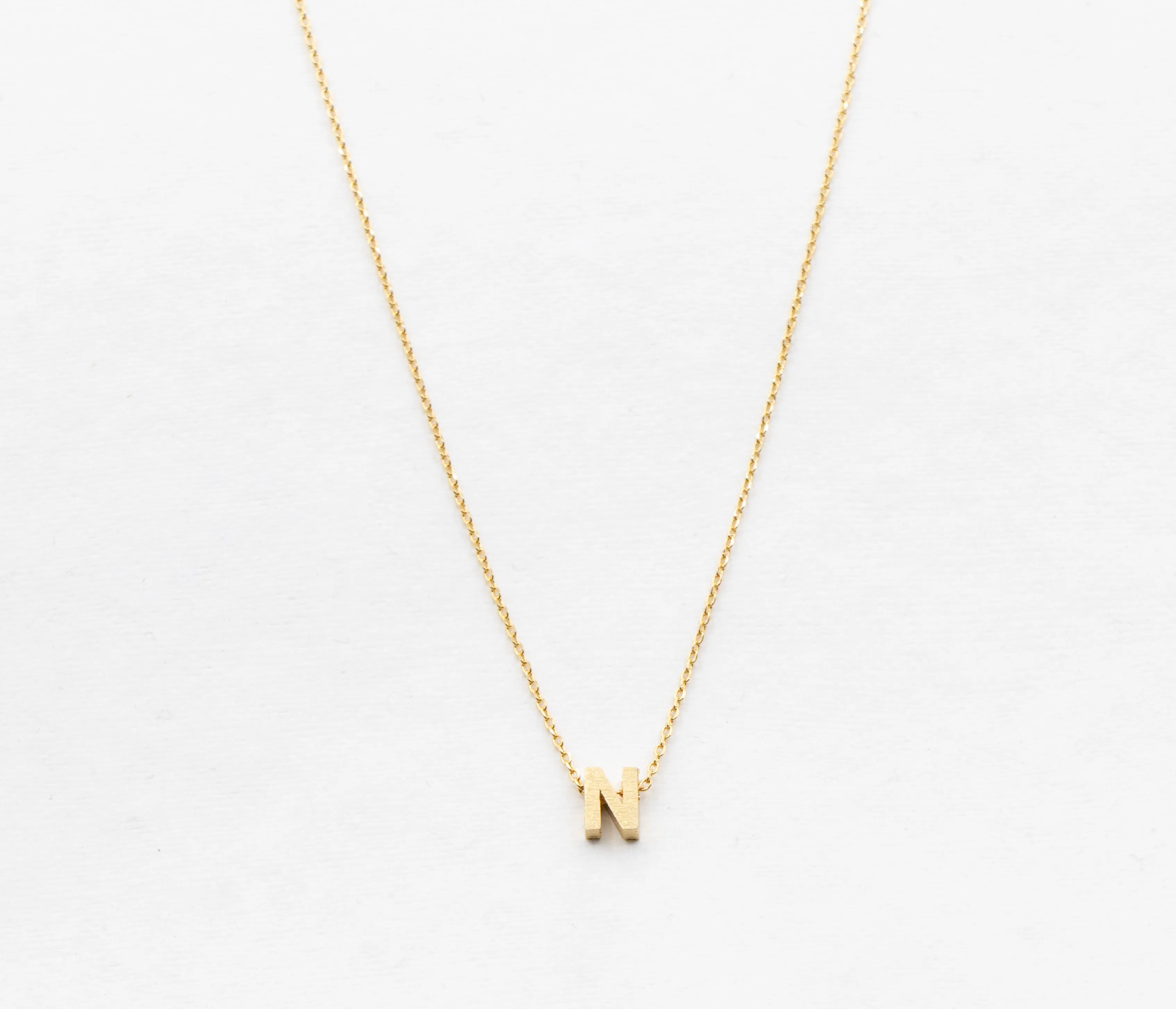 CAI Block Initial Necklace Gold