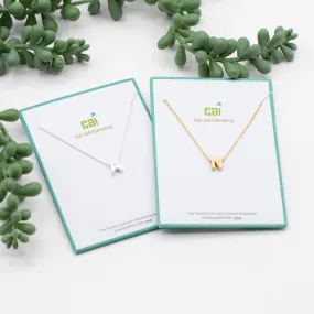 CAI Block Initial Necklace Gold