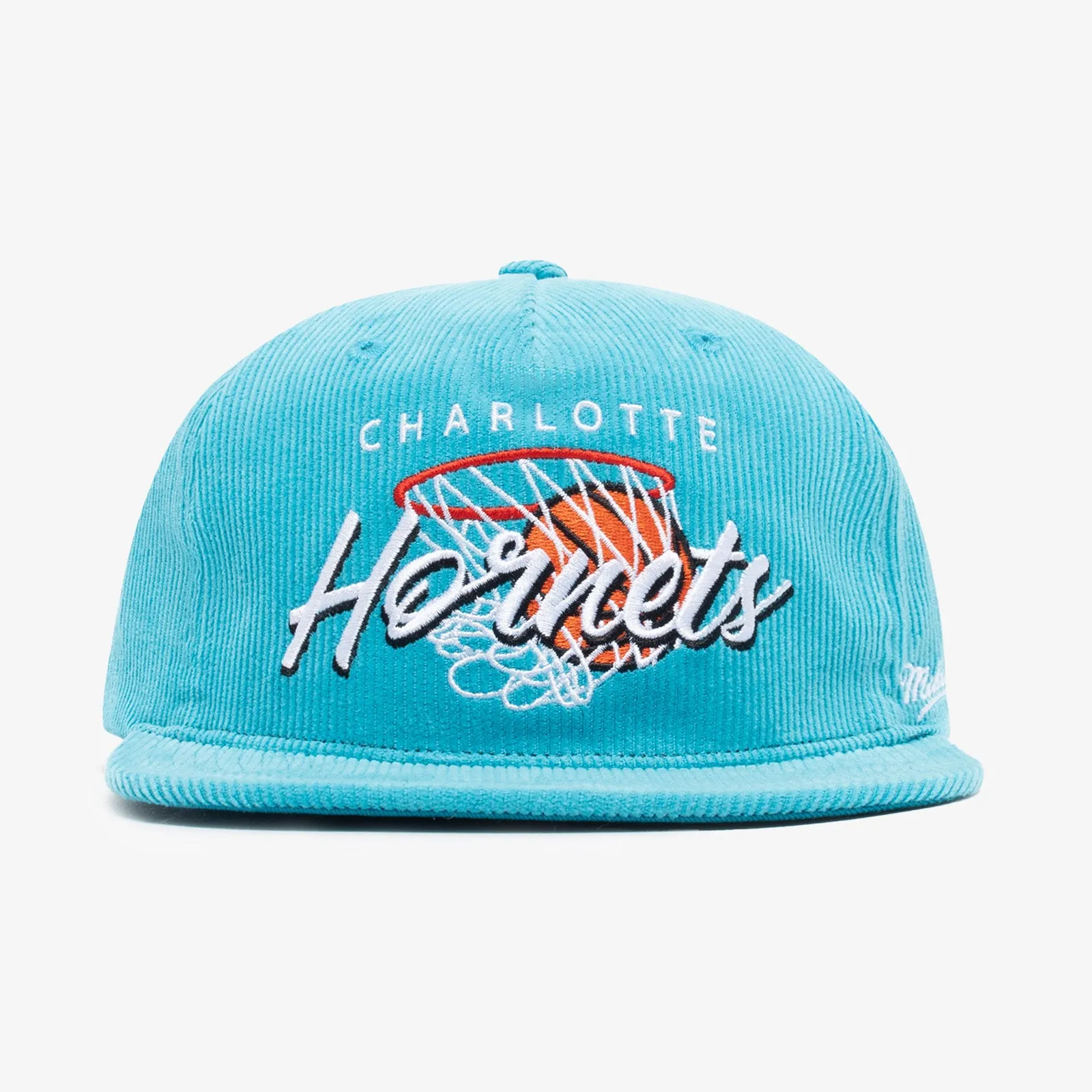 Charlotte Hornets Nothing But Net Corduroy Deadstock Snapback - Teal