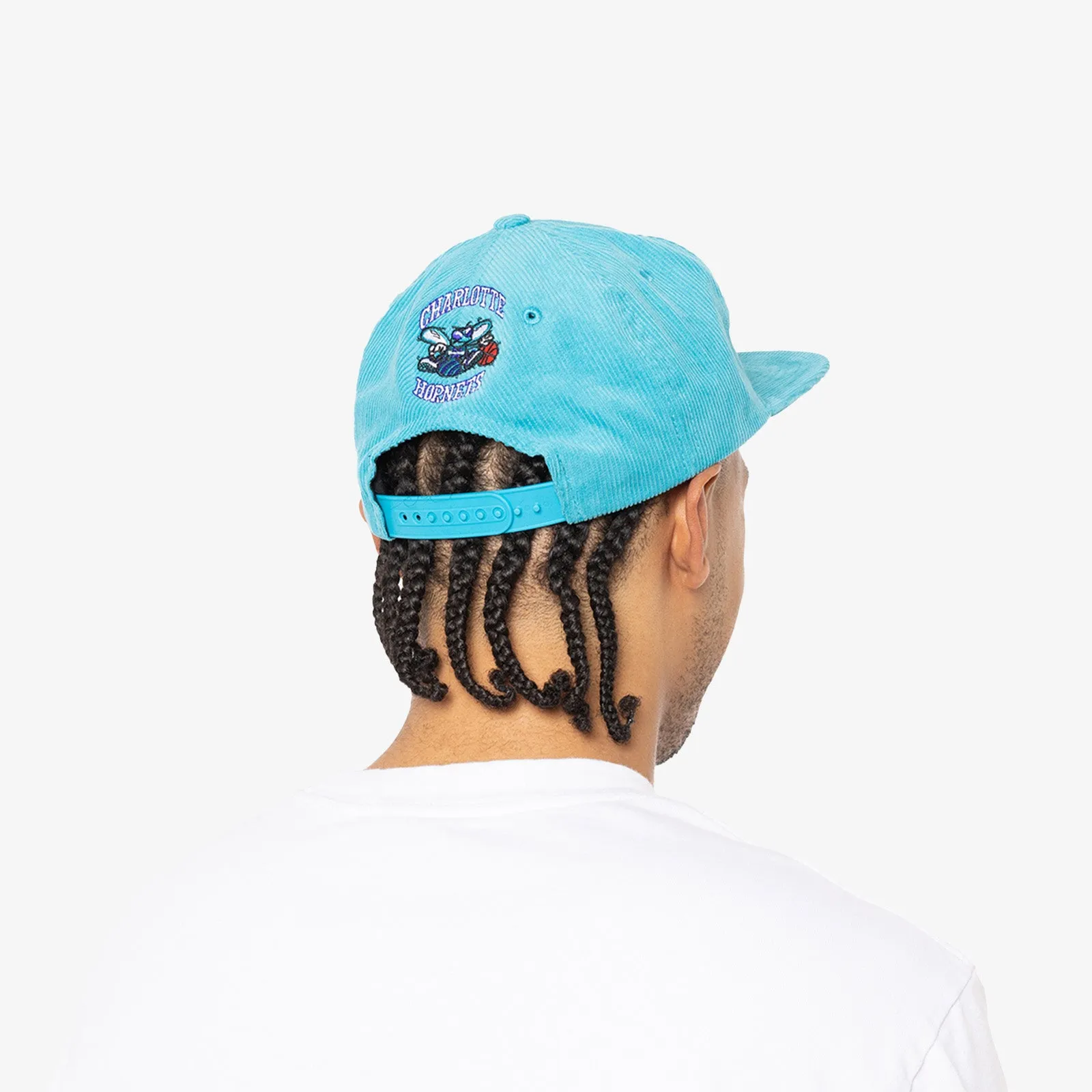 Charlotte Hornets Nothing But Net Corduroy Deadstock Snapback - Teal