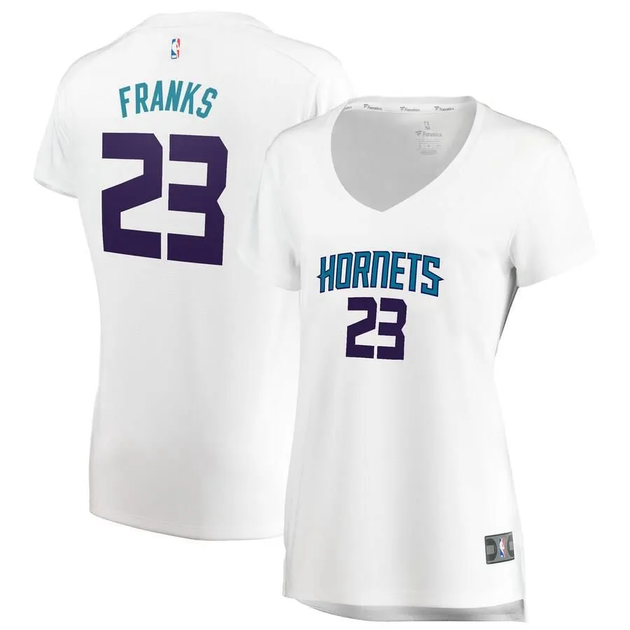 Charlotte Hornets Robert Franks Fanatics Branded Replica Fast Break Association Jersey Womens - White | Ireland L8910M2