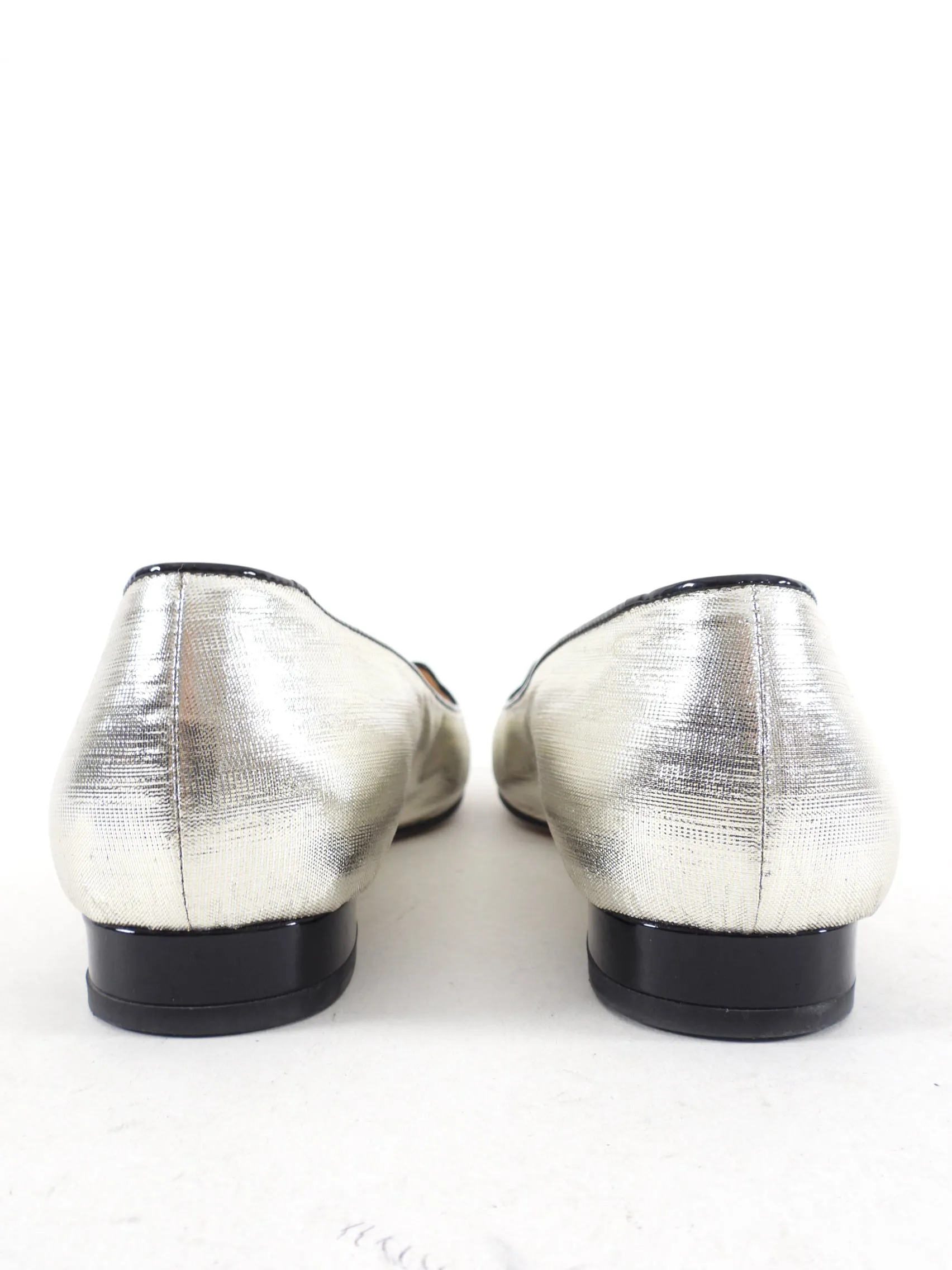 Charlotte Olympia x Kiss Silver Cat Flats - 38