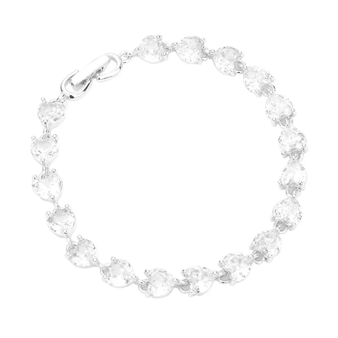 CZ Heart Link Evening Bracelet