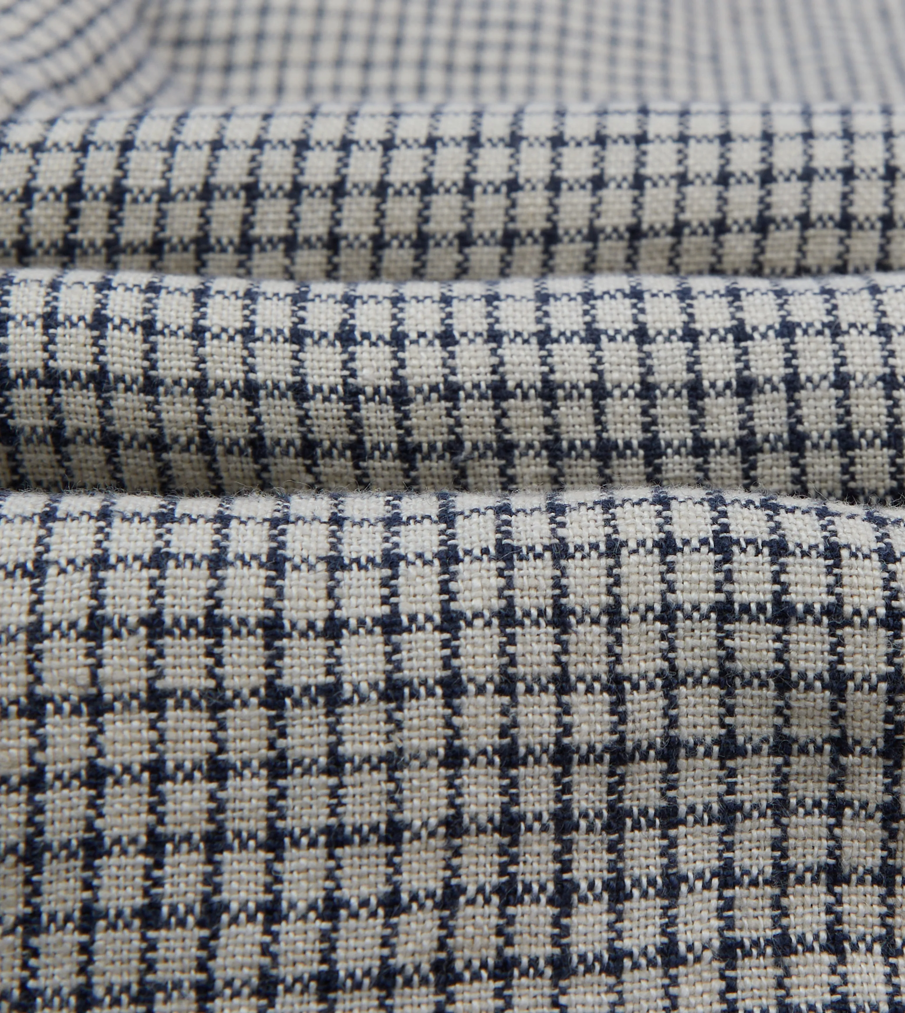 Ecru Check Linen Forestiere Jacket