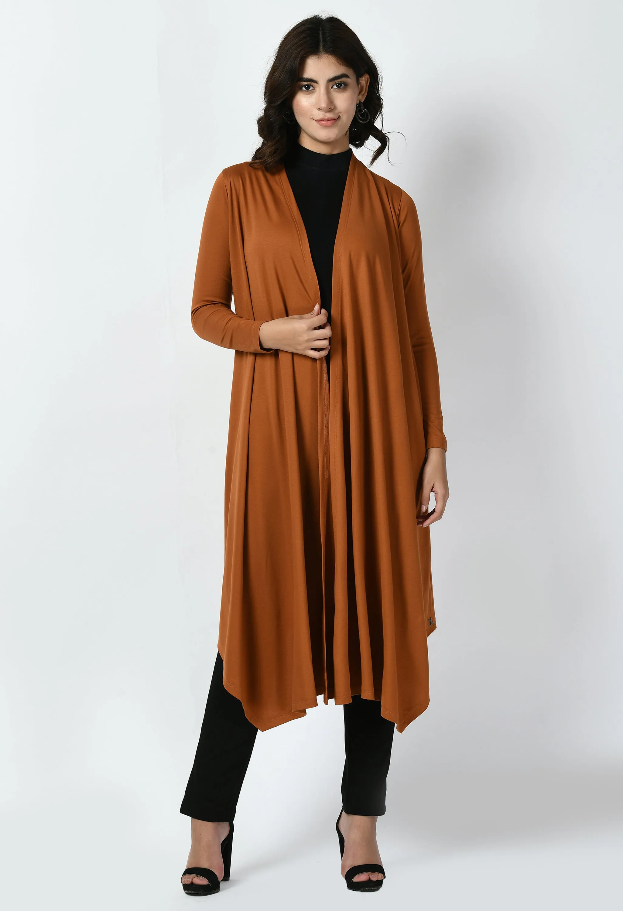 Exude Supreme Longline Shrug (Tan Brown)