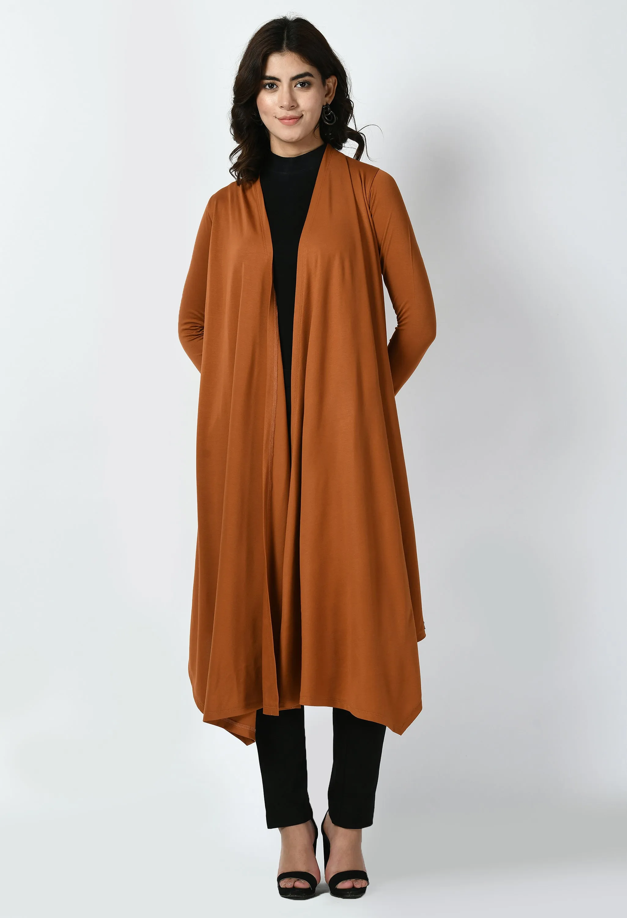 Exude Supreme Longline Shrug (Tan Brown)