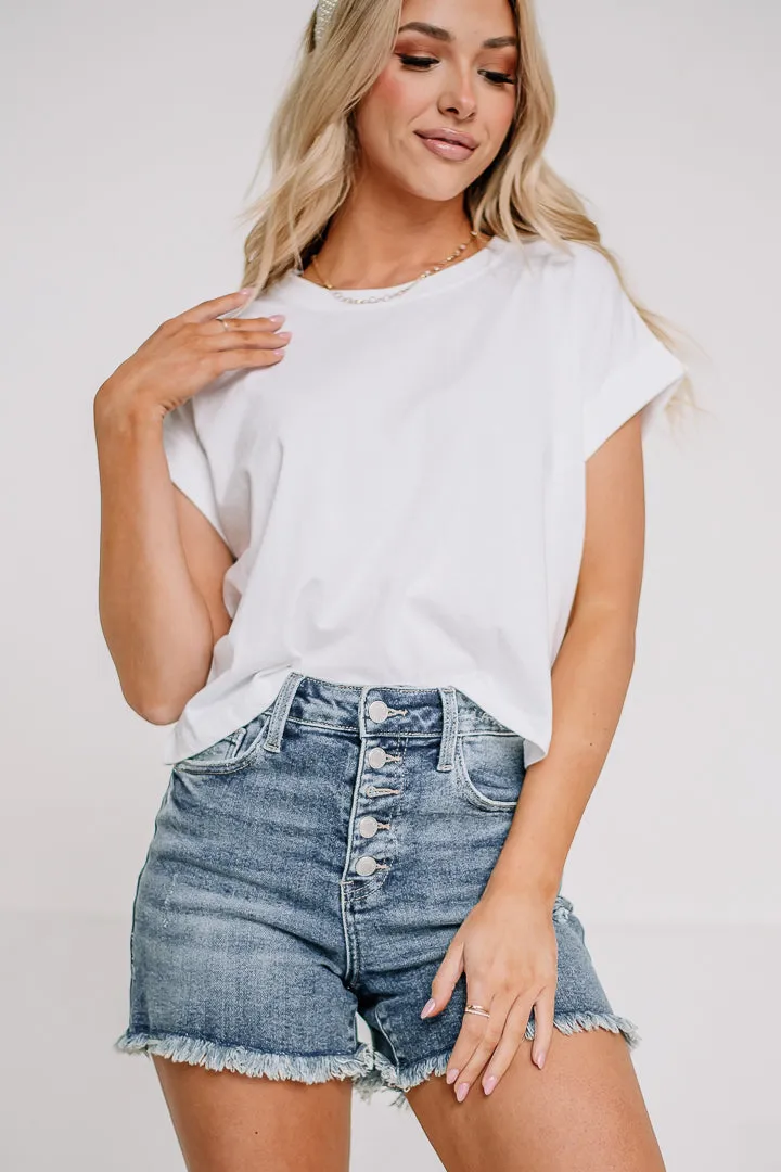 Feeling Divided Cropped Top | White