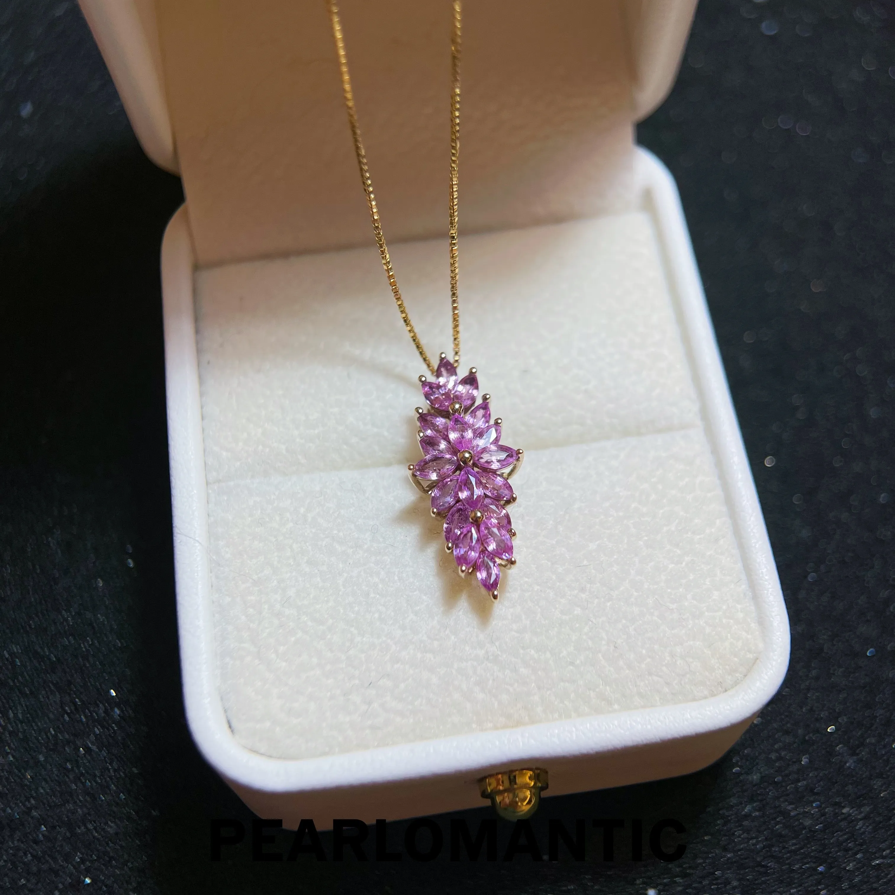 [Fine Jewelry] Japan-Made 18k Gold & 1.36ct Pink Sapphire Pendant w/ 14k Gold Chain