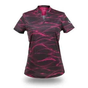 Fluid Black Dragon Fruit - OGA Ladies Polo - Black / Pink