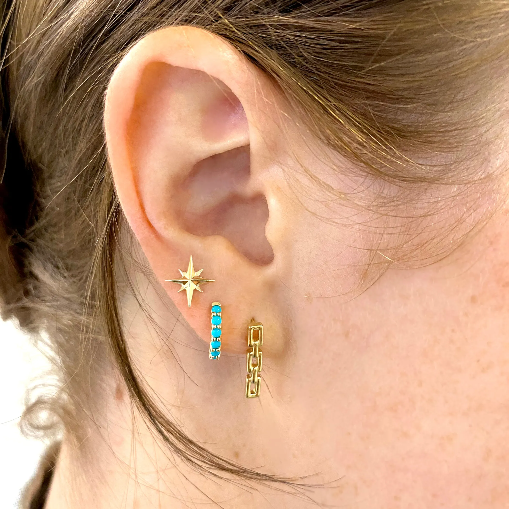 FOREVER North Star 14k Gold Earrings