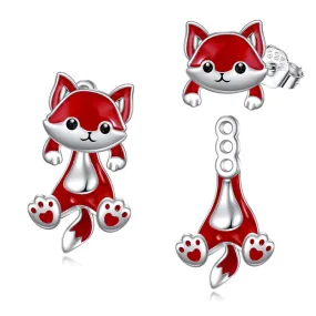 Fox Stud Earrings for Women 925 Sterling Silver Fox Jewelry Hypoallergenic Gifts Birthday