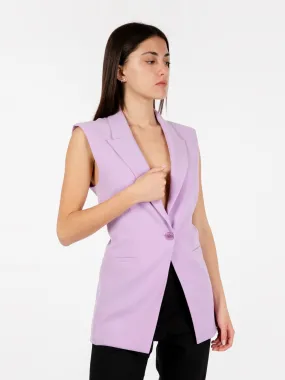 Gilet in tessuto sablè crêpe iris lilac