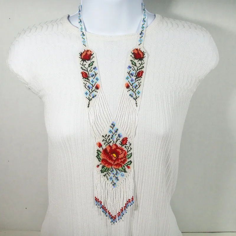 Halla, Split Loom Rose Pattern, Jewelry Set