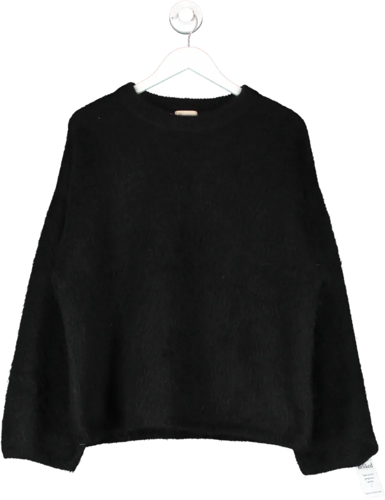 H&M Black Oversized Mohair-blend Jumper UK S/M