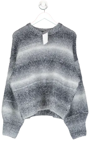 H&M Grey Jacquard Knit Jumper UK S