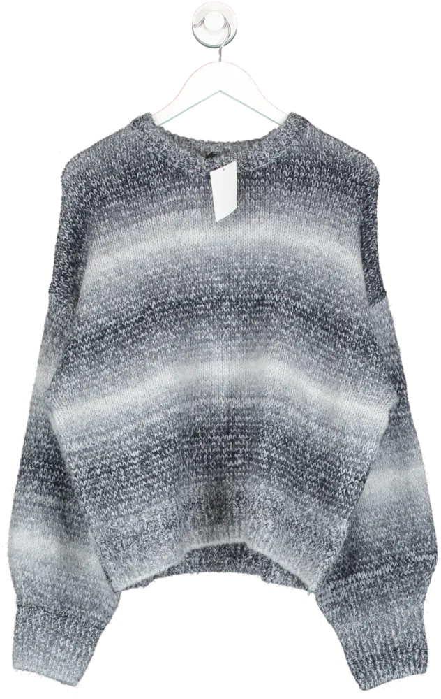 H&M Grey Jacquard Knit Jumper UK S