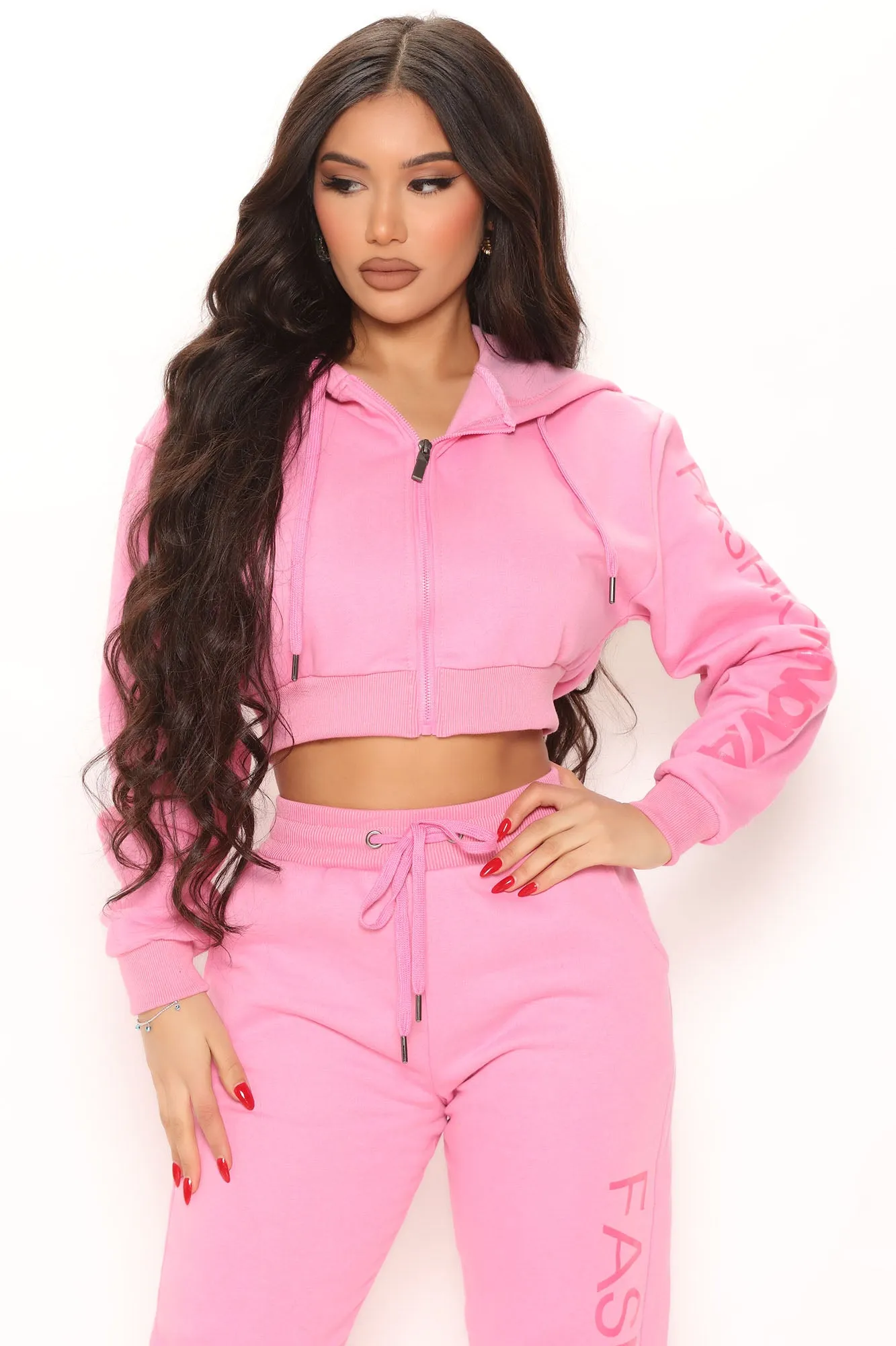 In My Fashion Nova Jogger Set - Pink