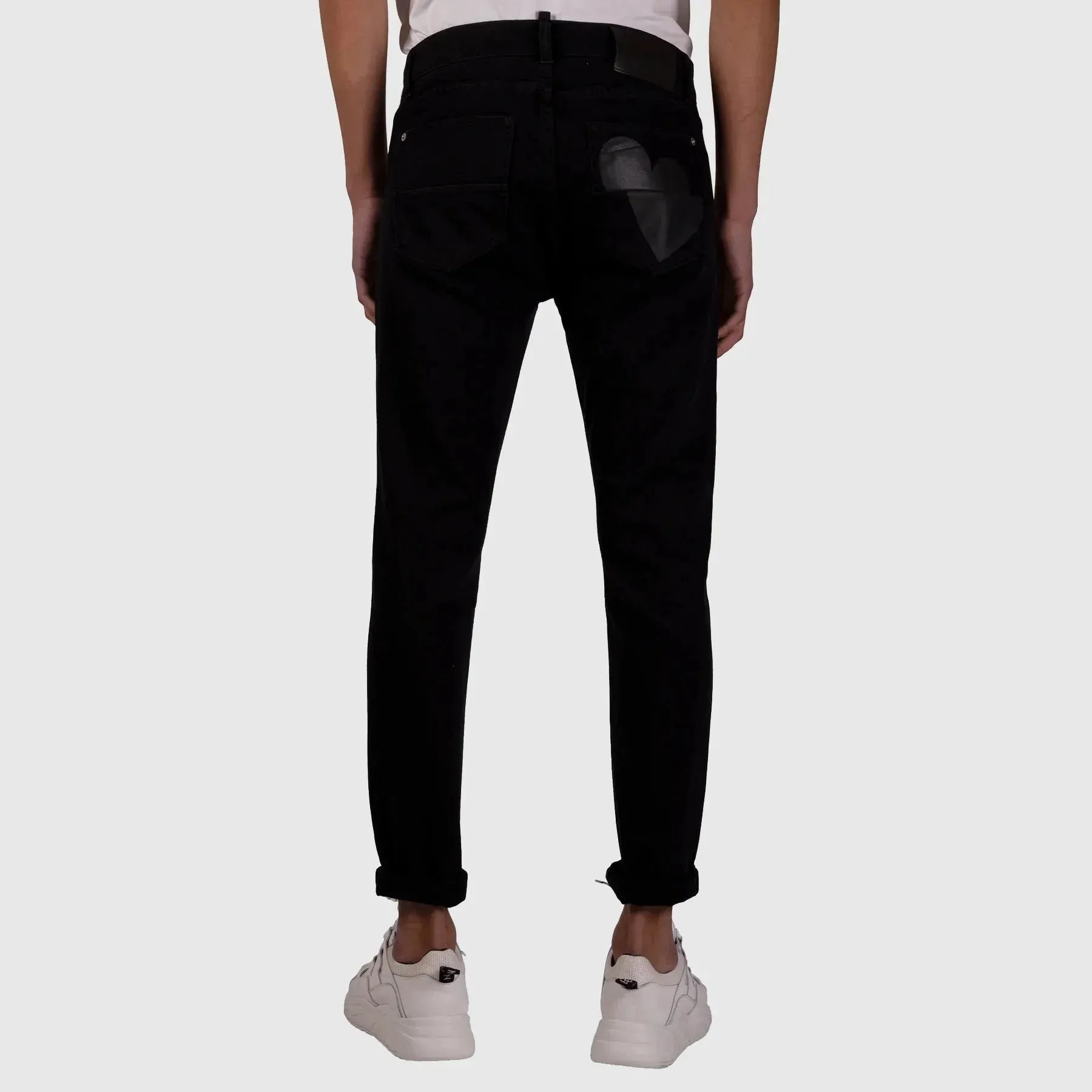 INIMIGO Mens Black Heart Jeans