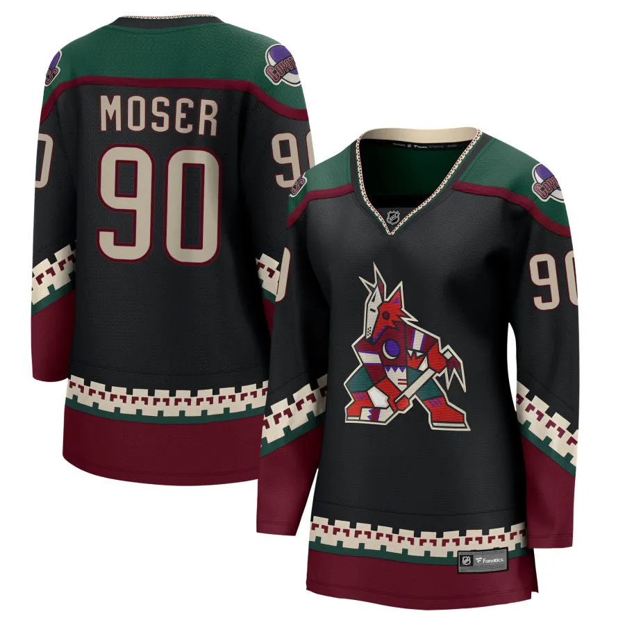 J.J. Moser Arizona Coyotes Fanatics Branded Women's 2021/22 Home Breakaway Jersey - Black