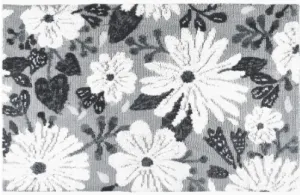 #L416 Grey Wildflowers Accent Rug