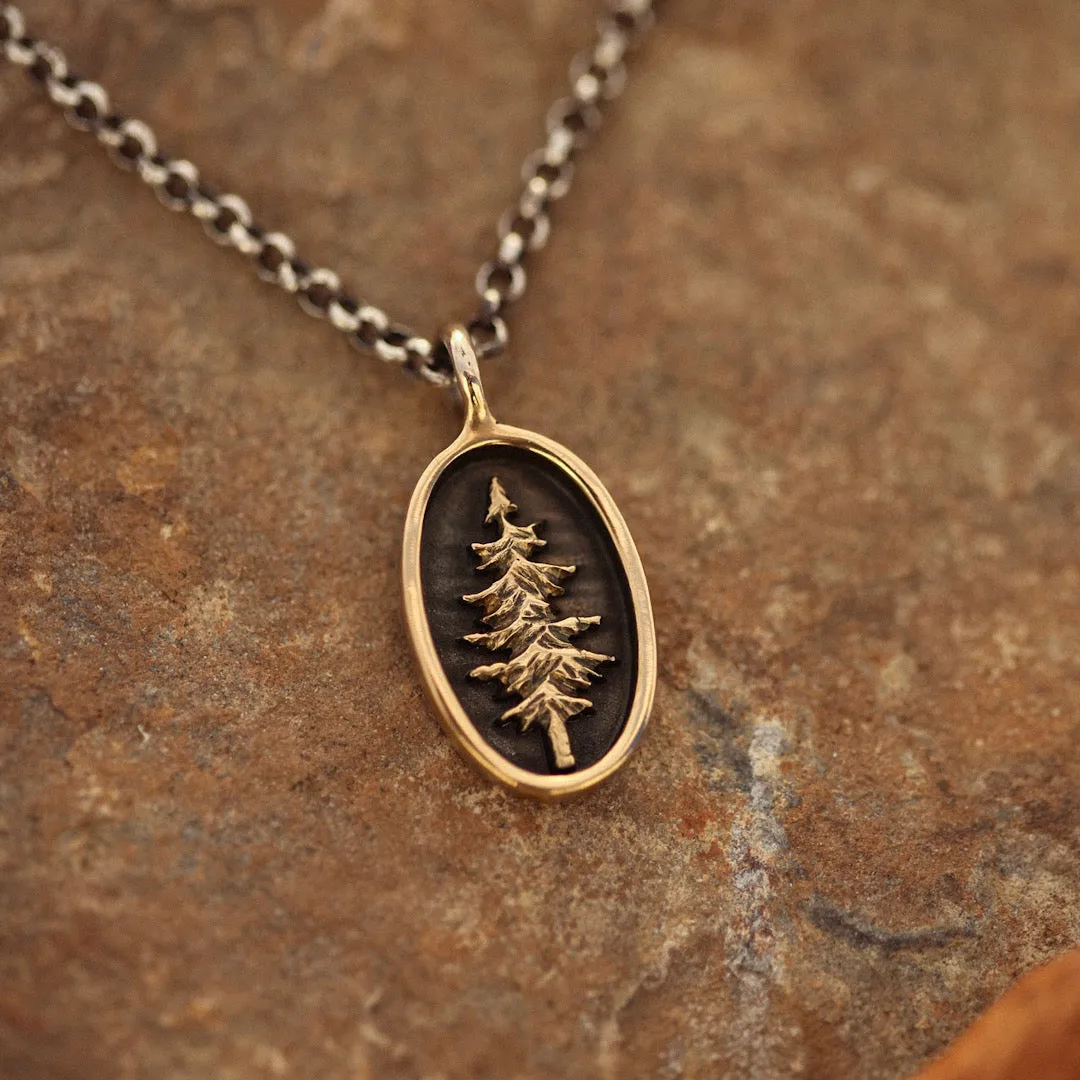 Lone Pine Pendant - Oval - Silver or Bronze