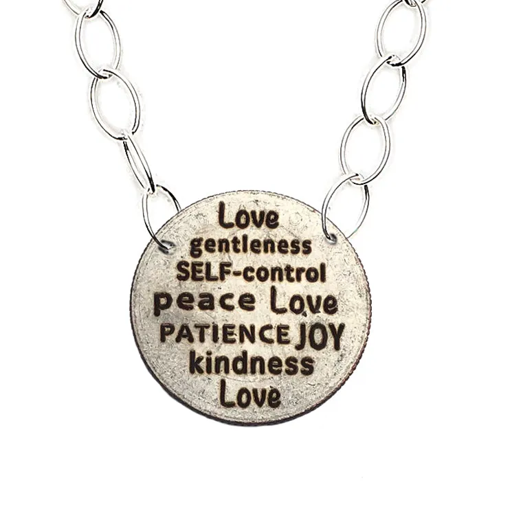 Mariamor Kindness Patience Joy Love Quarter Featherweight Statement Necklace, Sterling Silver