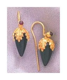 Mesopotamia Onyx Screw Back Earrings