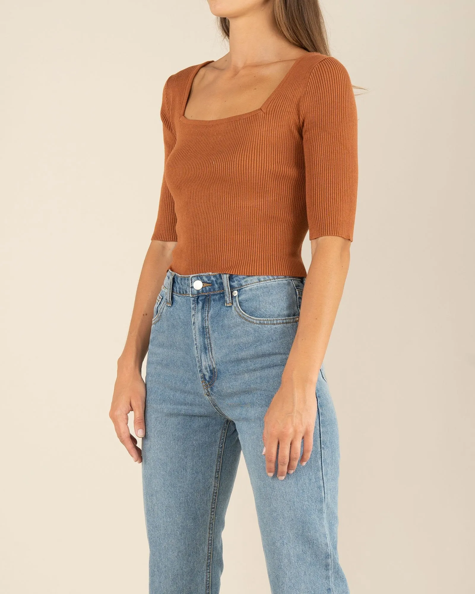 Natalia Knit Top (Biscotti)