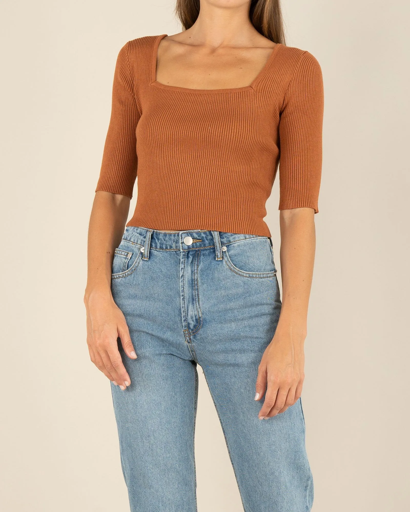 Natalia Knit Top (Biscotti)