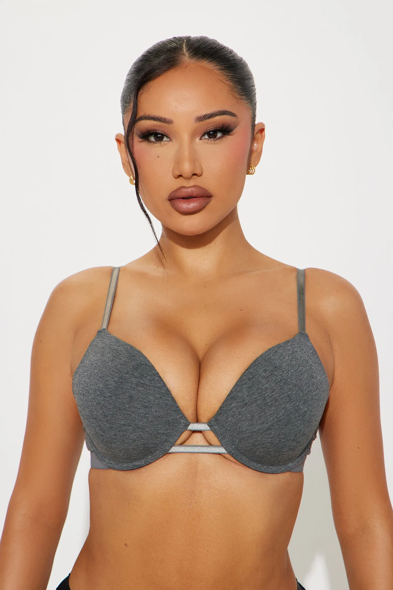 Nova Cotton TShirt Bra - Charcoal