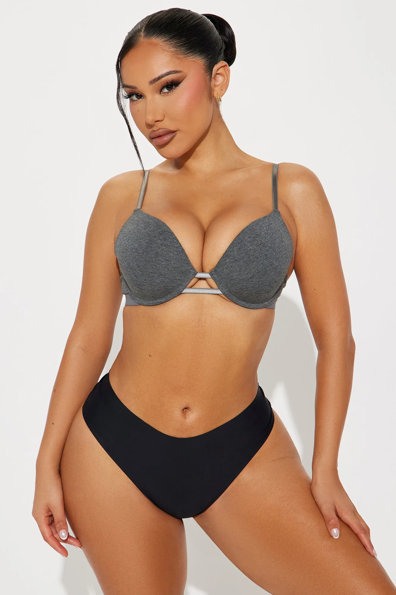 Nova Cotton TShirt Bra - Charcoal