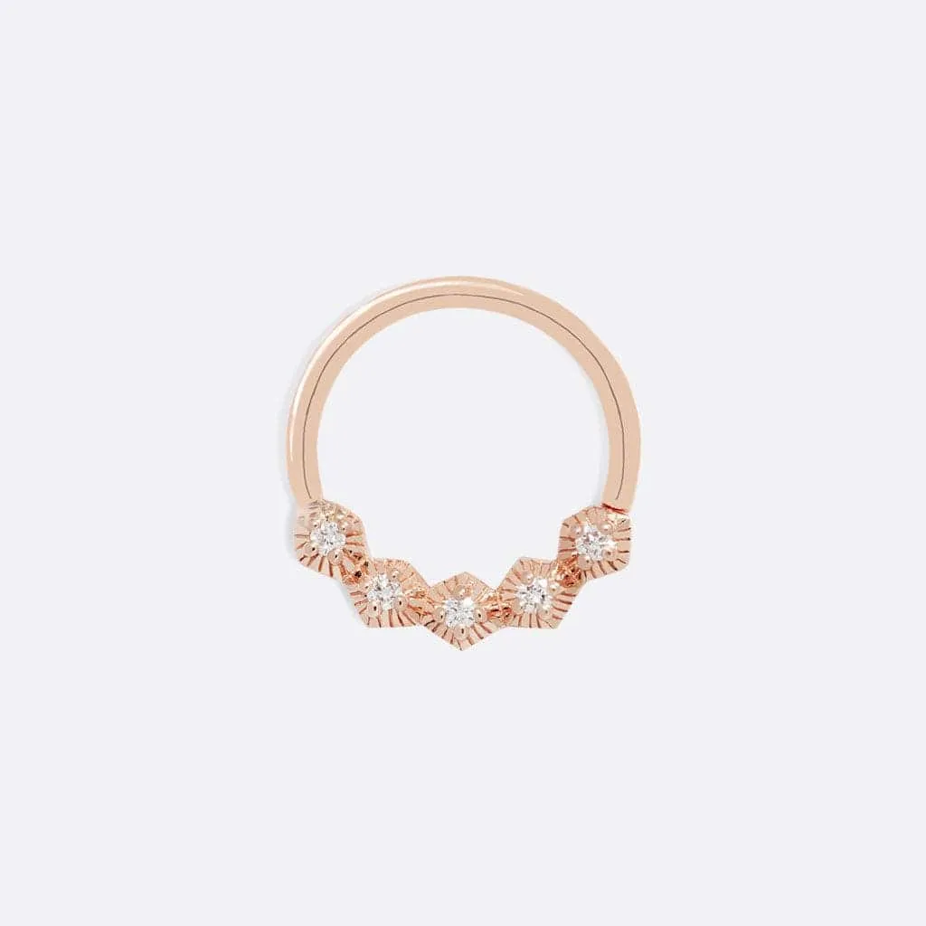 Nova Diamond Seam Ring - 14K ROSE